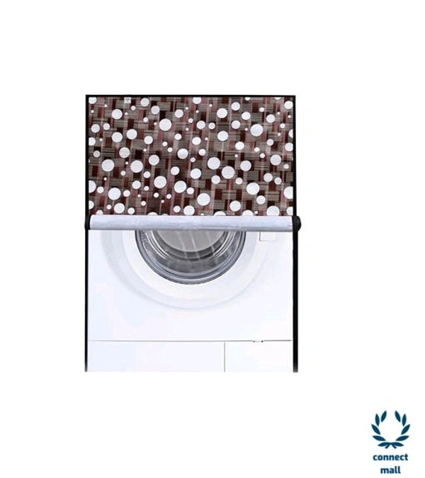 New Fashion Brown Check Printed Washing Machine Cover For IFB(Front Loading) 8.5 kg - Brown, (Length ×Breadth×Height)68cm × 68cm×90 cm