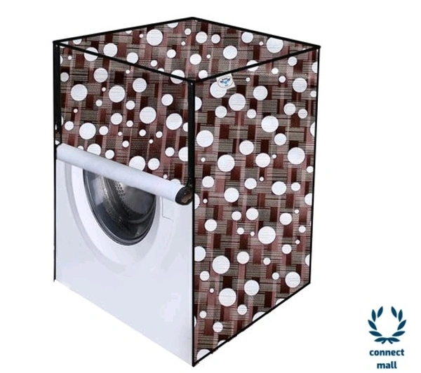 New Fashion Brown Check Printed Washing Machine Cover For IFB(Front Loading) 8.5 kg - Brown, (Length ×Breadth×Height)68cm × 68cm×90 cm