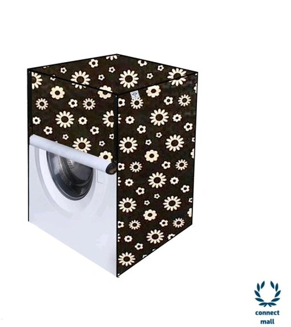 New Fashion Brown Check Printed Washing Machine Cover For IFB(Front Loading) 8.5 kg - Brown, (L×B×H)69cm×63 cm×90cm