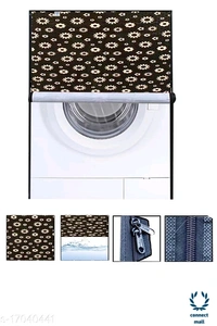 New Fashion Brown Check Printed Washing Machine Cover For IFB(Front Loading) 8.5 kg - Brown, (L×B×H)69cm×63 cm×90cm