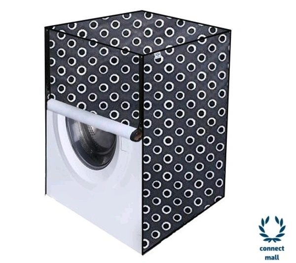 New Fashion Brown Check Printed Washing Machine Cover For IFB(Front Loading) 8.5 kg - Gray , 68cm×68cm×90cm