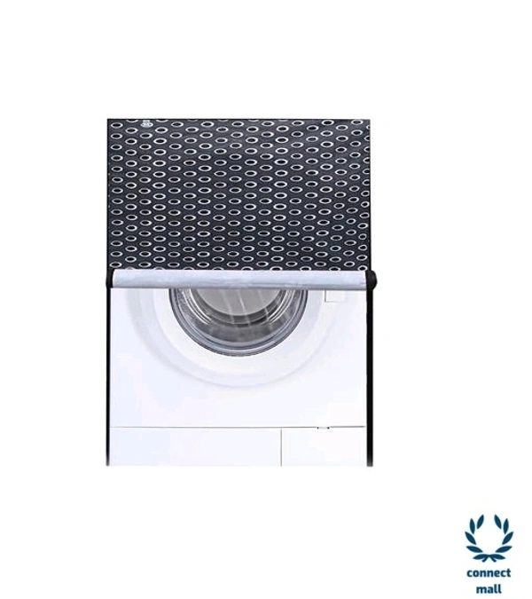 New Fashion Brown Check Printed Washing Machine Cover For IFB(Front Loading) 8.5 kg - Gray , 68cm×68cm×90cm