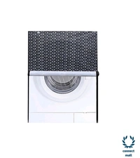 New Fashion Brown Check Printed Washing Machine Cover For IFB(Front Loading) 8.5 kg - Gray , 68cm×68cm×90cm