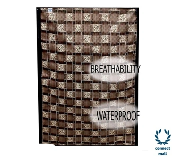 New Fashion Brown Check Printed Washing Machine Cover For IFB(Front Loading) 8.5 kg - Gray, (L×B×H)69cm×63cm×90cm
