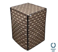 New Fashion Brown Check Printed Washing Machine Cover For IFB(Front Loading) 8.5 kg - Gray, (L×B×H)69cm×63cm×90cm