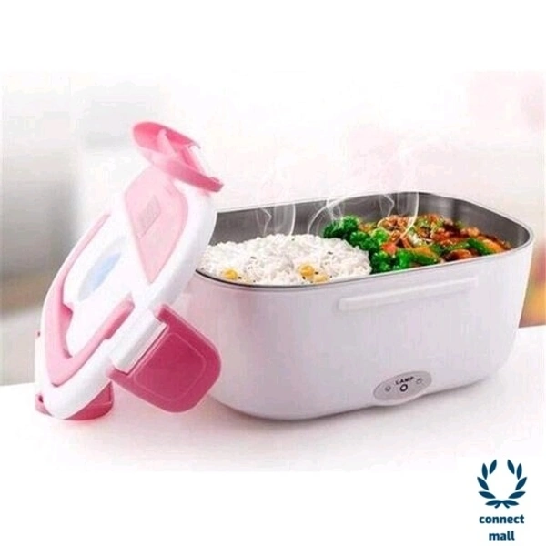 Electric Plastic Design Stainless Steel Microwave Safe Lunch Box Perfect For office and Travel - Pink ,Orange,Blue, Plastic and Stainless Steel, Rectangle