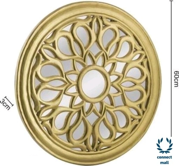 Elegance Wooden Wall Mounted Mirror Perfect for Living Room, Bathroom any corner of the House - Golden Yellow , Wooden