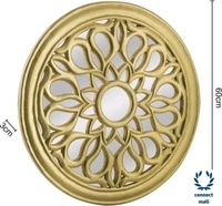 Elegance Wooden Wall Mounted Mirror Perfect for Living Room, Bathroom any corner of the House - Golden Yellow , Wooden