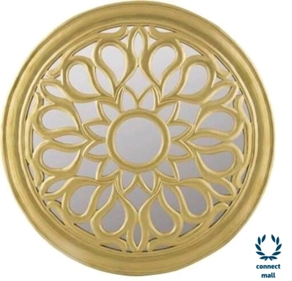 Elegance Wooden Wall Mounted Mirror Perfect for Living Room, Bathroom any corner of the House - Golden Yellow , Wooden