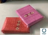 100% Comfy Cotton Bath Towel Combo Set pack of 2 - Pink & Maroon