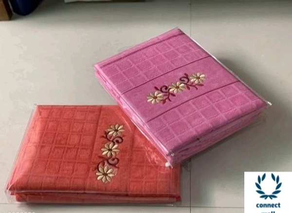 100% Comfy Cotton Bath Towel Combo Set pack of 2 - Pink & Maroon