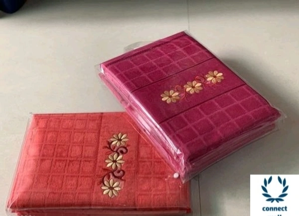 100% Comfy Cotton Bath Towel Combo Set pack of 2 - Pink & Maroon