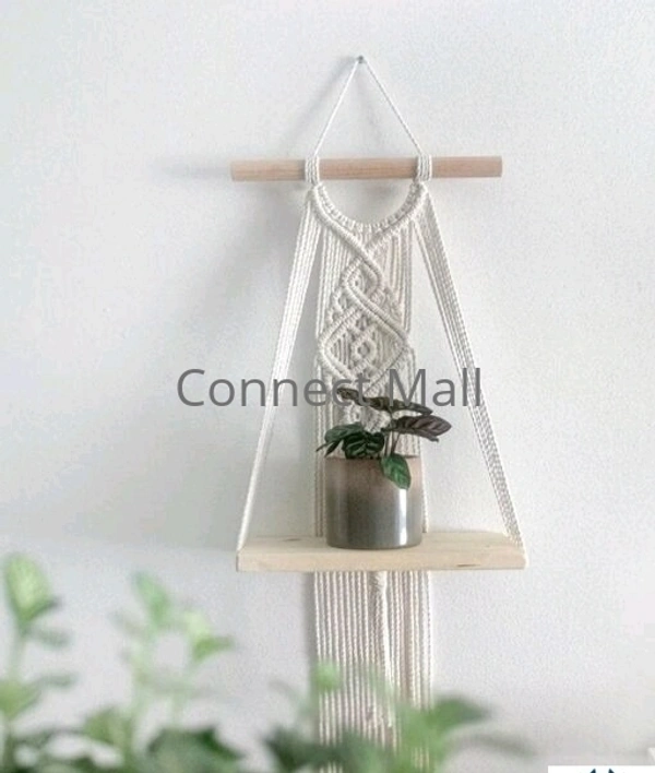 TOP KNOT Macrame Wall Hanging Handmade Boho Self For Plant and Decor - off White