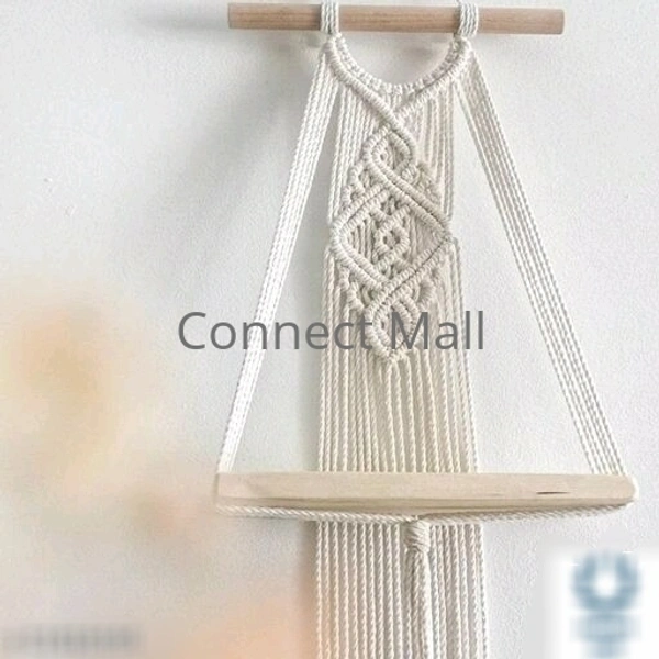 TOP KNOT Macrame Wall Hanging Handmade Boho Self For Plant and Decor - off White