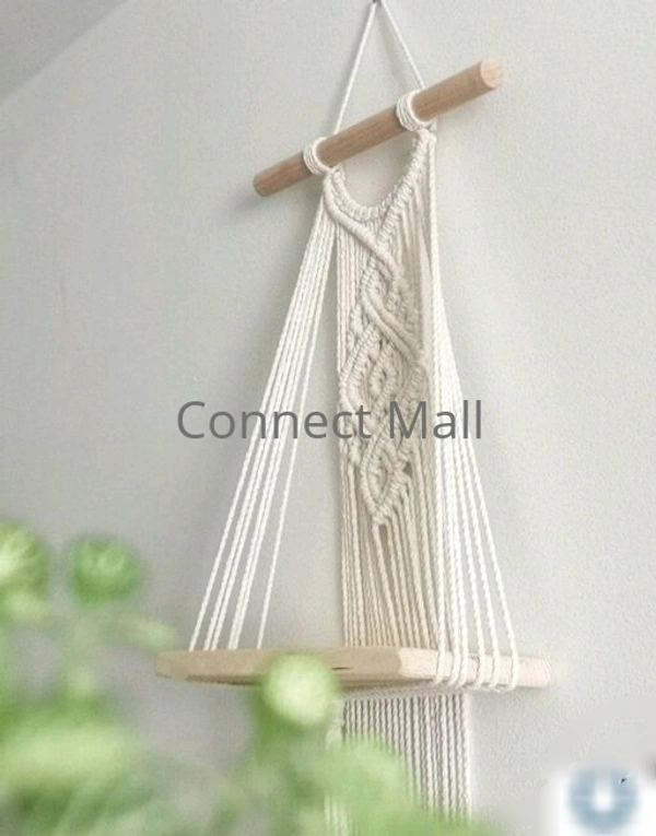 TOP KNOT Macrame Wall Hanging Handmade Boho Self For Plant and Decor - off White