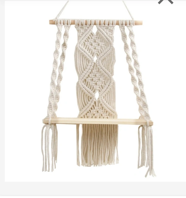 Top Knott Handicraft Macrame Diy Wall Hanging/ Wall Plant HangerStand/ Macrame Cotton pot holder For Home Living Botico - Off White