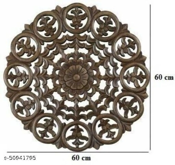 VAS Collection Home Handicraft Wood Mandala Print Circle Toran/Wall Decor/Wall Hanging For Home, Office and Botico 30 inch - (Length×Breadth ×Height)60cm×60×60cm, Green, Wood, 3