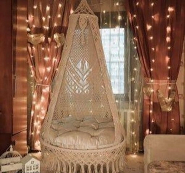 THE TOPKNOTT AIRWING Macrame Swing Hammock Hanging Cradle Chair -