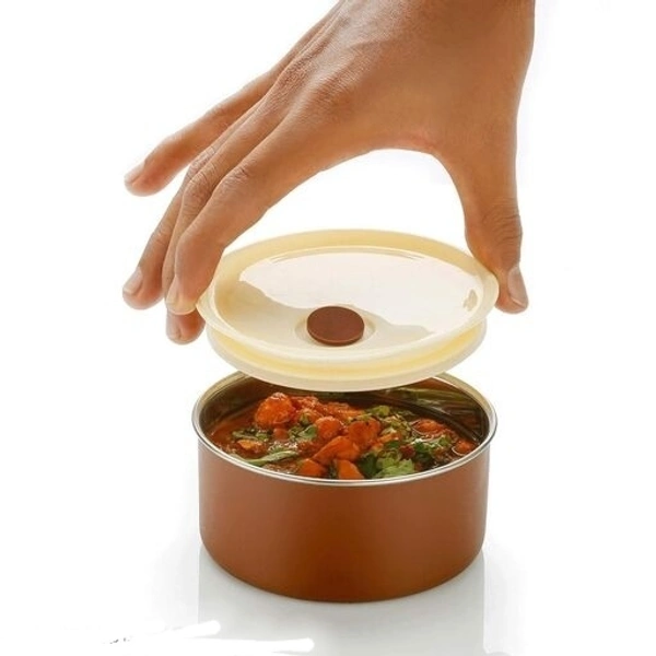 Stainless Steel 4 Container with 1 Plastic Glass