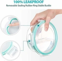 Borosilicate Glass Bowl round Shape with air tight Silicone lid Set of 3 (400ml,620ml,950ml)