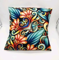 Bharat Paisley 3d Printed Polyester Cushion Cover set Of 5 (12×12) Multicolour - Multicolor