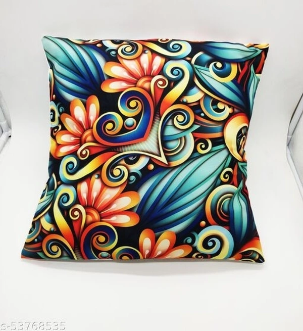 Bharat Paisley 3d Printed Polyester Cushion Cover set Of 5 (12×12) Multicolour - Multicolor