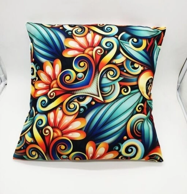 Bharat Paisley 3d Printed Polyester Cushion Cover set Of 5 (12×12) Multicolour - Multicolor