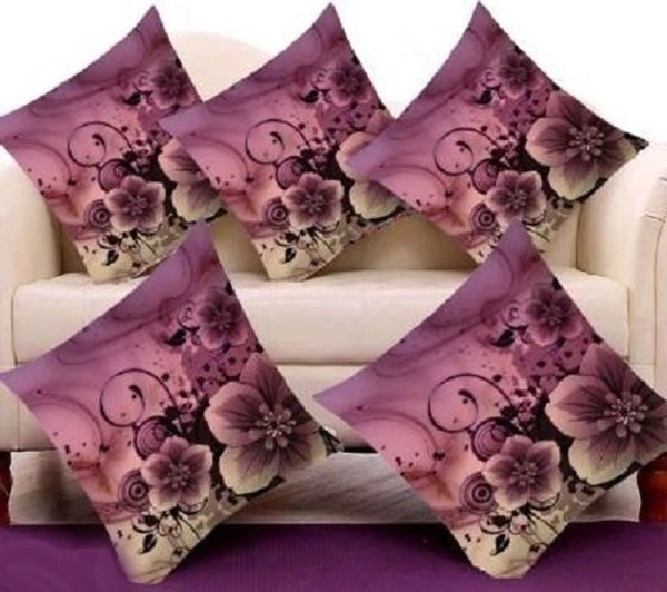 SHIV Enterprises Trendy 3d Flower Printed set of 5pieces 16×16 Cushion Cover - Sea Green