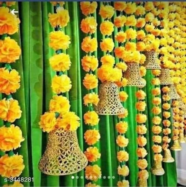 Fancy Plastic 5 pieces of Artificial MariGold Wall Hanging Toran 60 inch