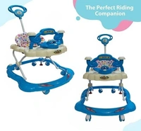 Push Handle Parent to Push Walker Detachable Seat /Handle/ Washable Cushion seat Detachable FootMat 8 wheels with 360⁰ Rotation Kids Walker - Dark Blue