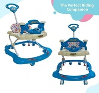 Push Handle Parent to Push Walker Detachable Seat /Handle/ Washable Cushion seat Detachable FootMat 8 wheels with 360⁰ Rotation Kids Walker - Dark Blue