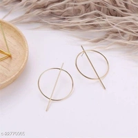 Artificial Stone & Beads Adjustable Drop Earrings - Free Size, Alloy, pack of 1