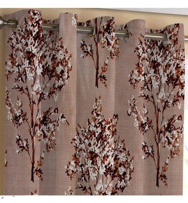 3D Printed Polyester Room Darkening 7Feet Door length Pack of 3 Room/Living Curtains