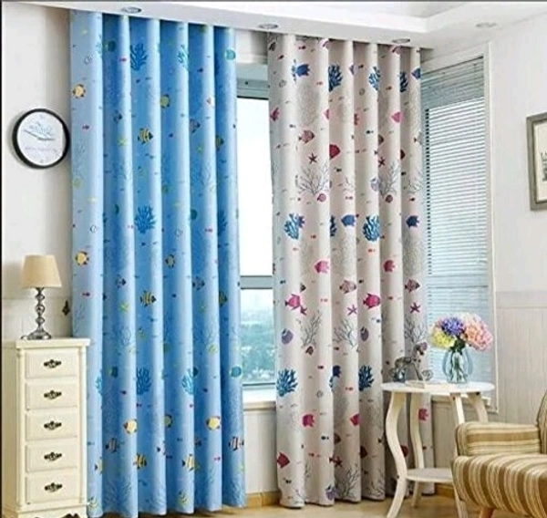 NOBELFAB 3D Printed Polyester Room Darkening Floral Printed Pack of 2 Room/Living Door Curtain 7 Feet /9 Feet with 2 Different Colour - 7 Feet