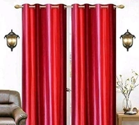 STAMEN Room Darkening 4 Different Sizes Full Length Fancy Modern Red/Pink Door Curtain Pack of 2 - Pink, 9 Feet