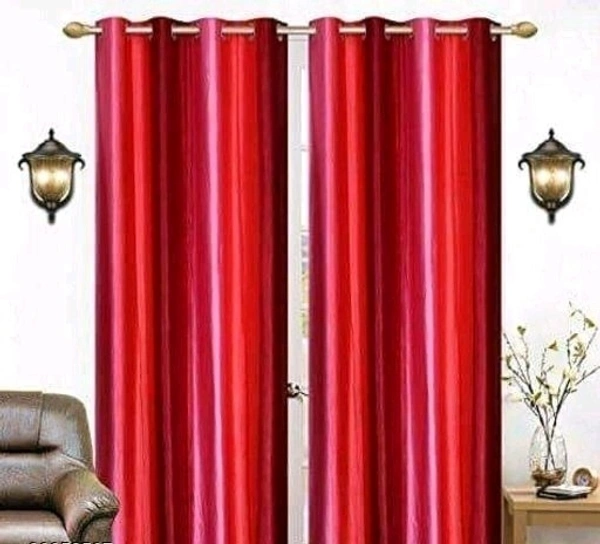 STAMEN Room Darkening 4 Different Sizes Full Length Fancy Modern Red/Pink Door Curtain Pack of 2 - Pink, 9 Feet
