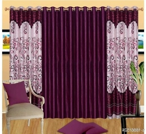 STAMEN Polyester Modern /Fancy Room Darkening For Room/Living RoombDay /Night Cutain (7 Feet Pack of 4 ) - 7 Feet