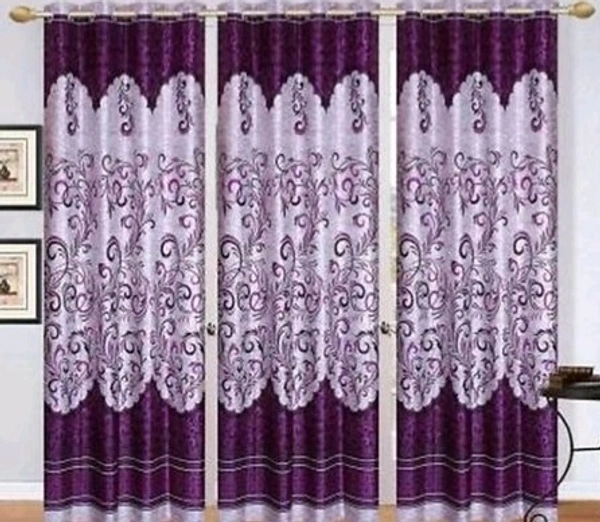STAMEN Polyester Dark Maroon Modern /Fancy High Quality Room Darkening For Room/Living Room Day /Night Curtain (7 Feet, Pack of 3) )