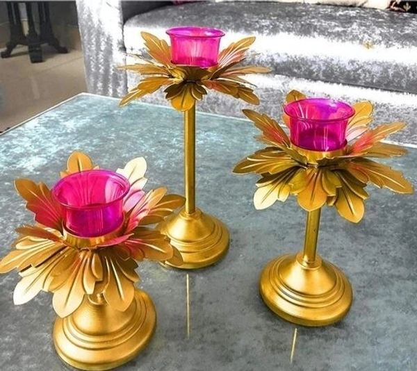 NEWHADICRAFT INNOVATIVE Metal Lotus Shape Pot for Floating Flower and Lotus Lamp set of 4 For Entrance Diwali, Christmas/Mendir/Wedding/Festival/Patio Decor Free Shipping