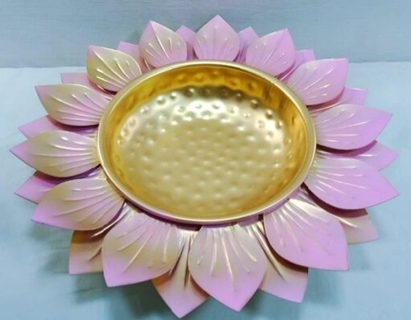ROYAL HANDICRAFT Metal Lotus Shape Floating Flower /Candle Bowl For Entrance Wedding / Festival /Anniversary /Home Decor Free Shipping - Pink