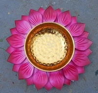 ROYAL HANDICRAFT Metal Lotus Shape Floating Flower /Candle Bowl For Entrance Wedding / Festival /Anniversary /Home Decor Free Shipping - Pink
