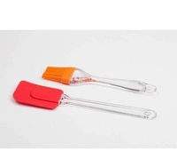 Silicone Spatula Blue Oil Brush One Stainless Steel Whisker along with Steel Masher Kitchen Accessories Combo Offer