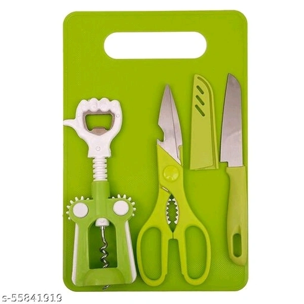 Vemina Traders BPA free Colourful Chopping Board Knife Spatula Combo set - Chopping Board with peeler & Knife