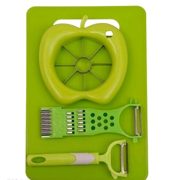 Vemina Traders BPA free Colourful Chopping Board Knife Spatula Combo set - Chopping Board with Apple Cutter and Grater