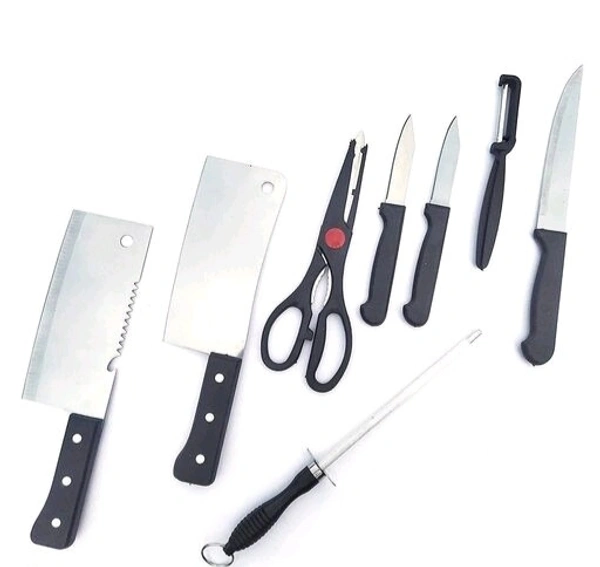 Modern Wooden Chopping Board With Kitchen knife & Scissor Sets