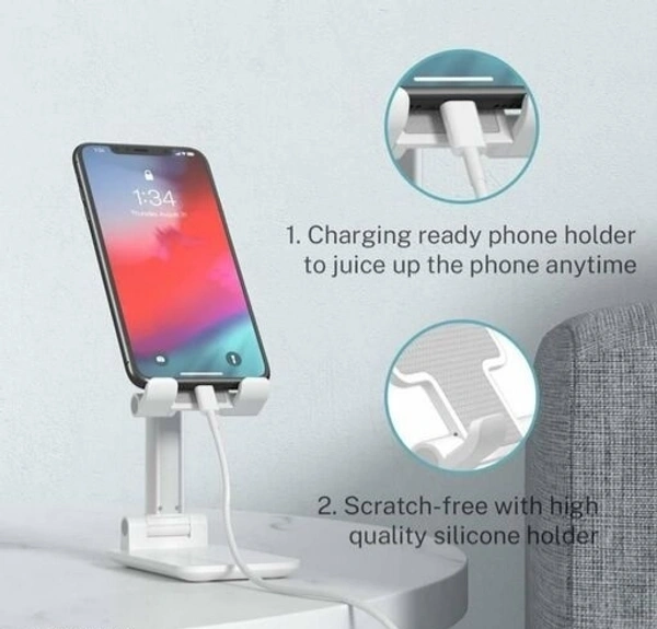 Adjustable Mobile Stand for Phone and Ipad Tablet Foldable Holder Stand Suitable for Office Home and Online Classes