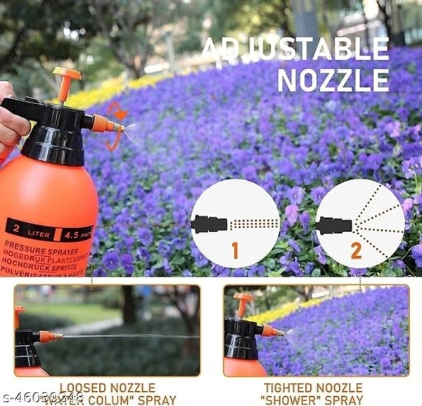 PATEL MART Nicely Neat Water Mister & Spray Bottle For Plants Gardens Kitchen Home, 2 litre HandHeld Sprayer with Adjustable Pressure Nozzle For Pesticides, Planting