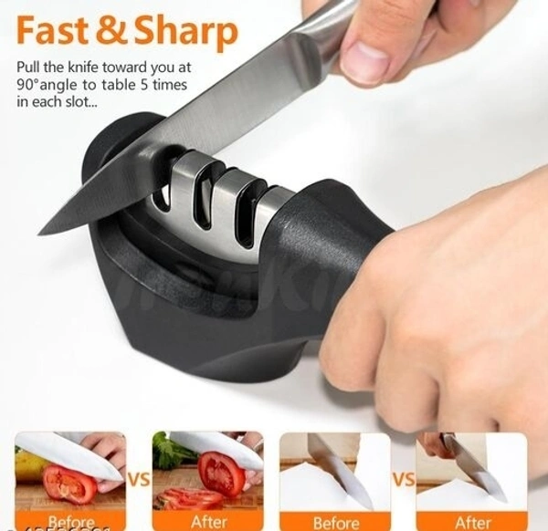 MOBFEST 3 in1 Kitchen Knife Accessories 3 Stag Knife Sharpner Tool Help Repair, Restore , Polish Detachable Blades