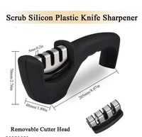 MOBFEST 3 in1 Kitchen Knife Accessories 3 Stag Knife Sharpner Tool Help Repair, Restore , Polish Detachable Blades