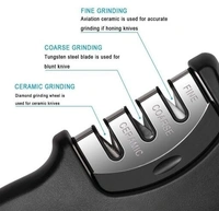 MOBFEST 3 in1 Kitchen Knife Accessories 3 Stag Knife Sharpner Tool Help Repair, Restore , Polish Detachable Blades